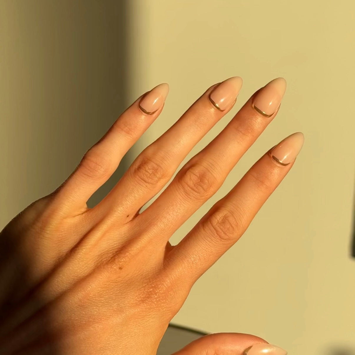 Reusable press-on nails nude and gold