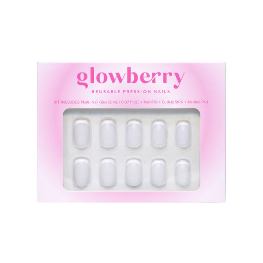 Glowberry kvaliteetsed korduvkasutatavad press-on küüned prantsuse maniküüriga!