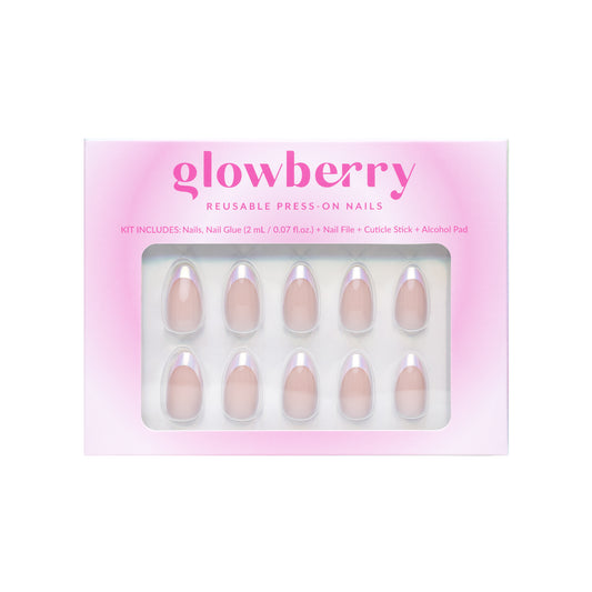 Glowberry kvaliteetsed korduvkasutatavad press-on küüned prantsuse maniküüriga!