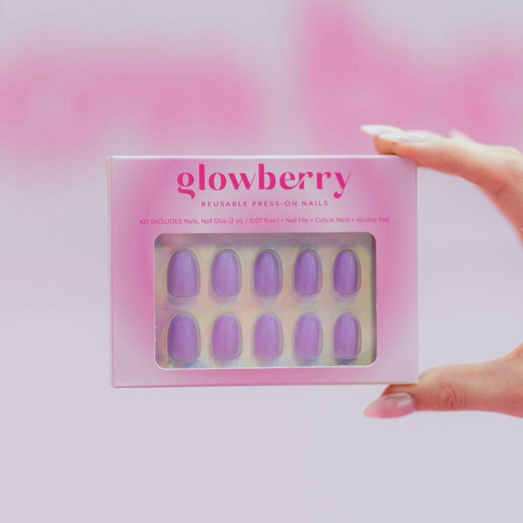 Glowberry kvaliteetsed korduvkasutatavad press-on küüned lillat värvi!