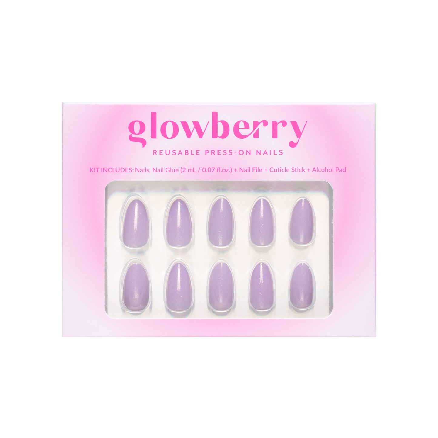 Glowberry kvaliteetsed korduvkasutatavad press-on küüned roosat sädelevat värvi!