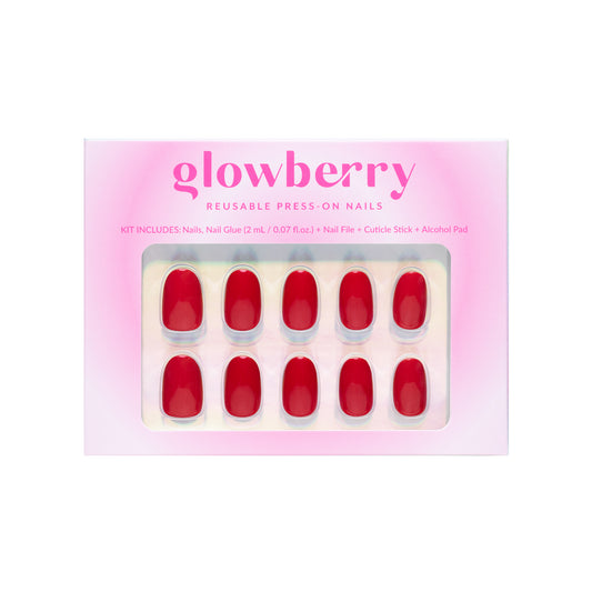 Glowberry kvaliteetsed korduvkasutatavad press-on küüned punasti värvi!
