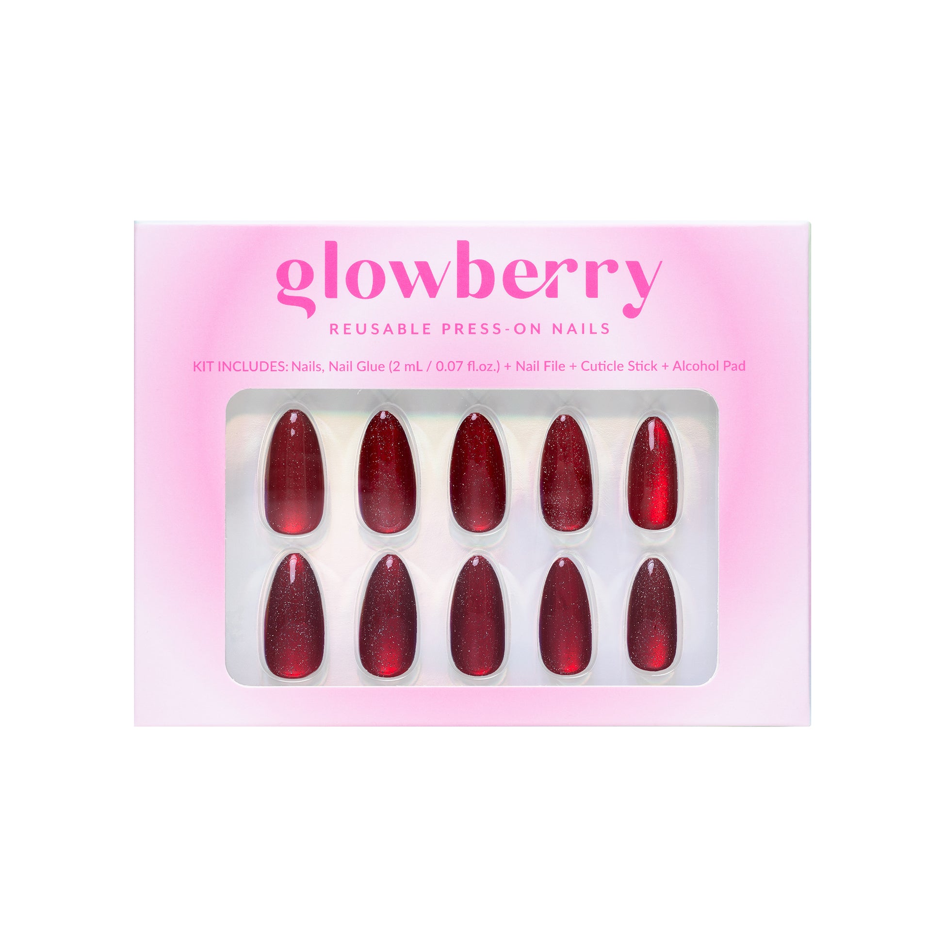 Glowberry kvaliteetsed korduvkasutatavad press-on küüned punasti värvi!