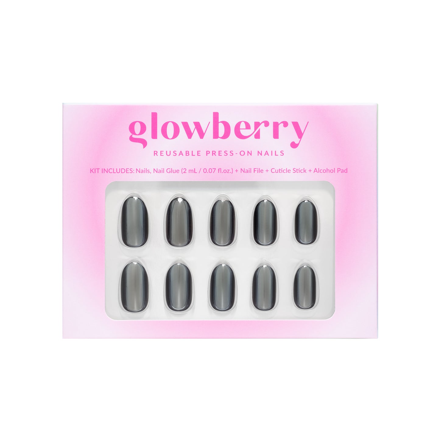 Glowberry kvaliteetsed korduvkasutatavad press-on küüned chrome stiilis!