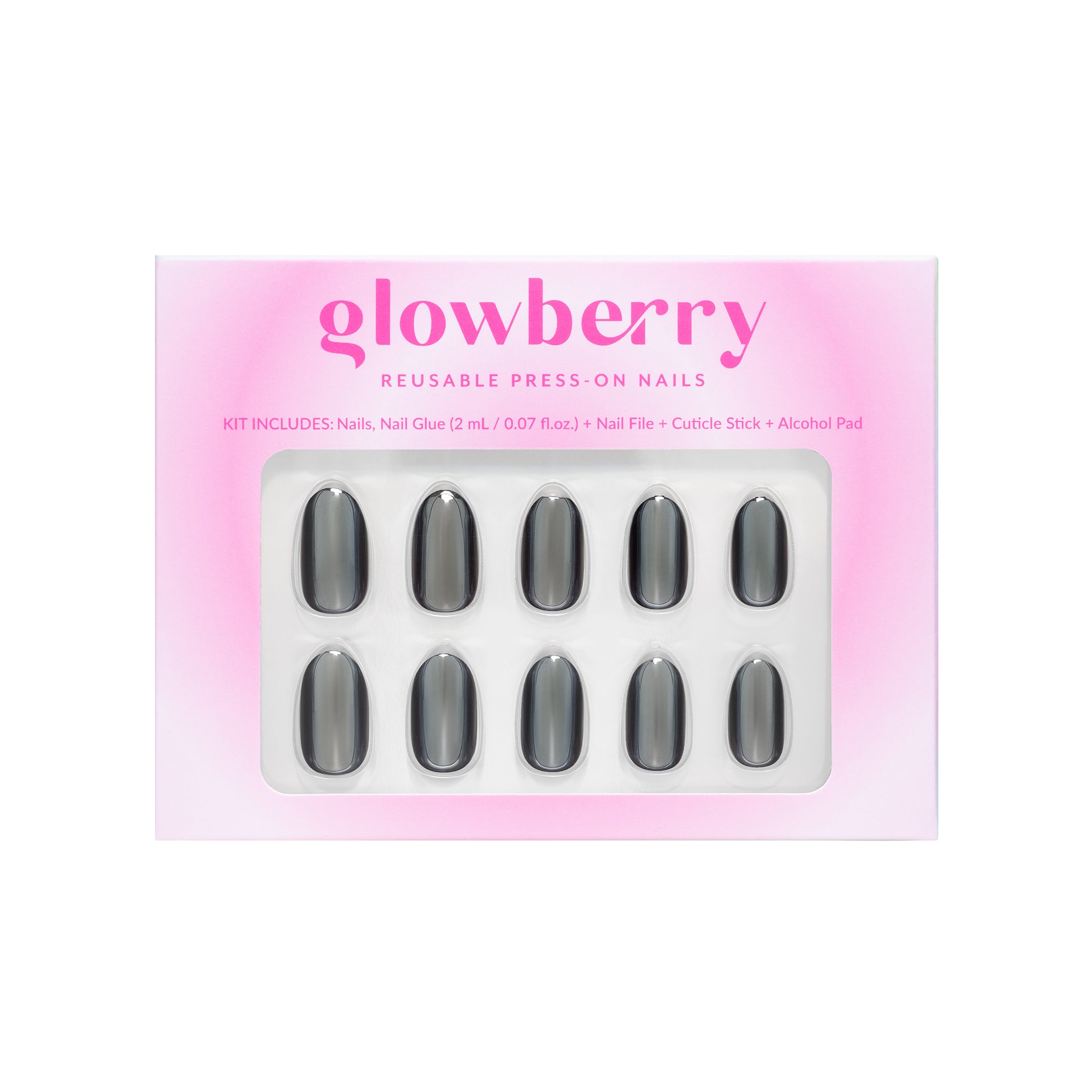 Glowberry kvaliteetsed korduvkasutatavad press-on küüned chrome stiilis!