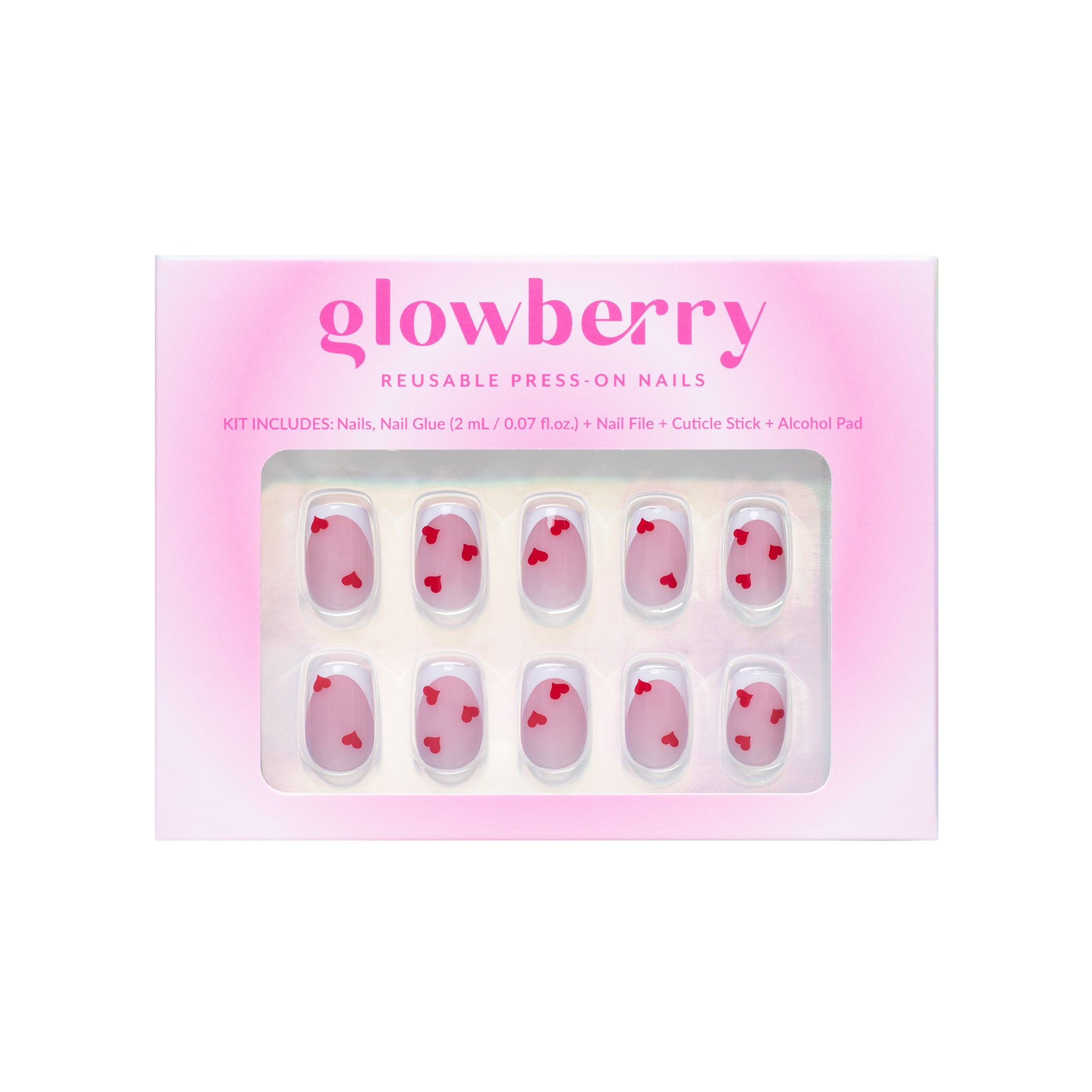 Glowberry kvaliteetsed korduvkasutatavad press-on küüned südametega!