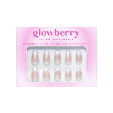 Glowberry kvaliteetsed korduvkasutatavad press-on küüned prantsuse maniküüriga!