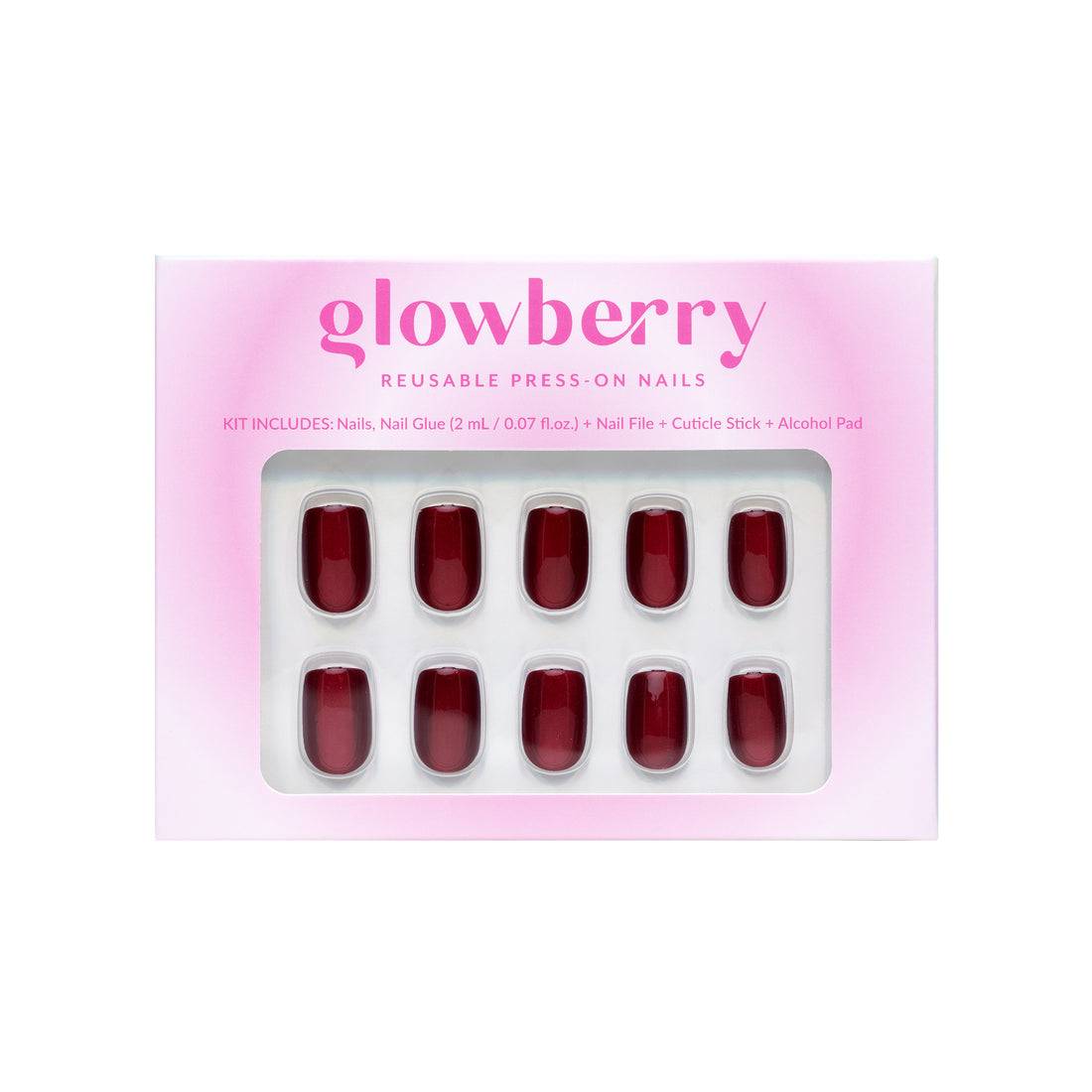 Glowberry kvaliteetsed korduvkasutatavad press-on küüned punast värvi!