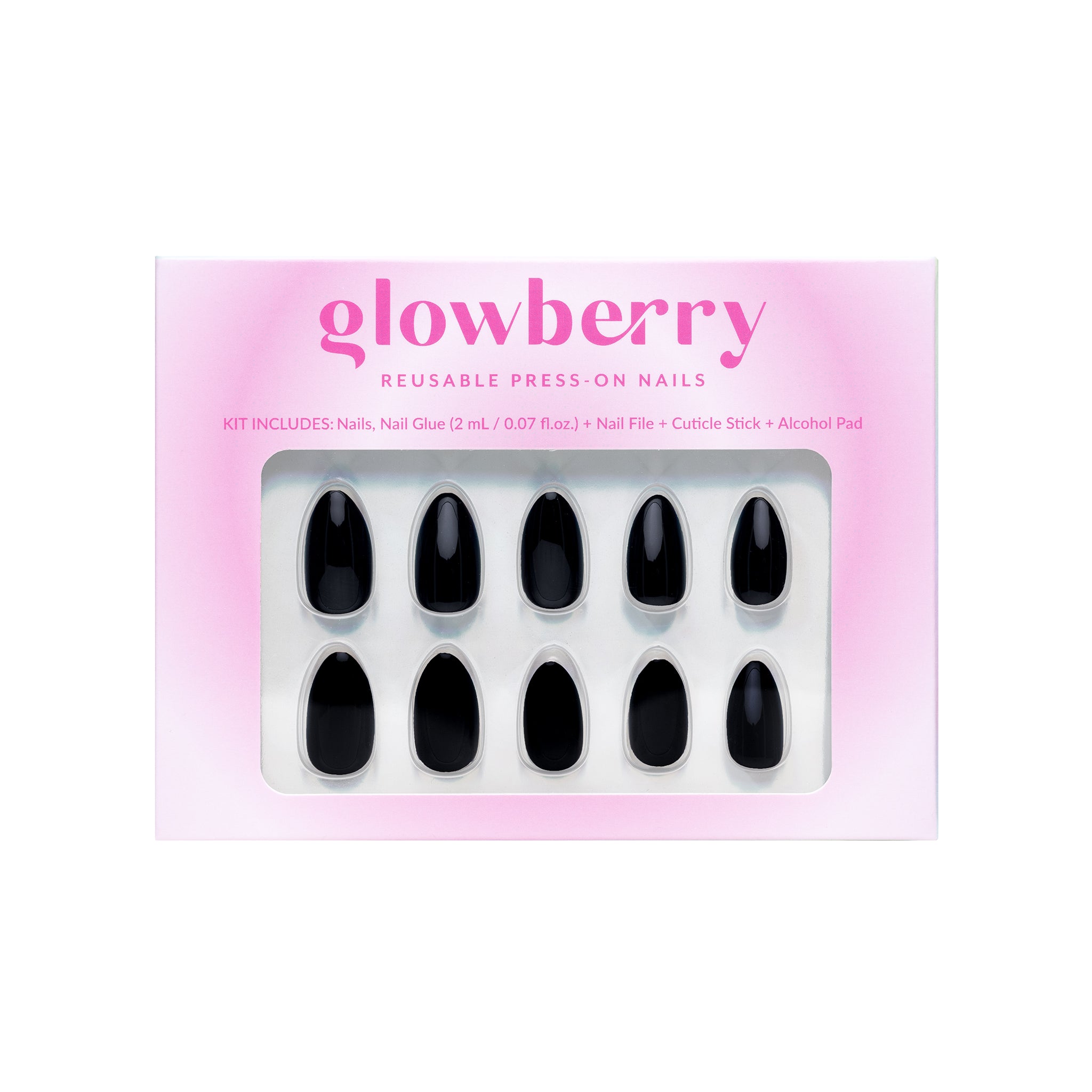 Glowberry kvaliteetsed korduvkasutatavad press-on küüned musta värvi!