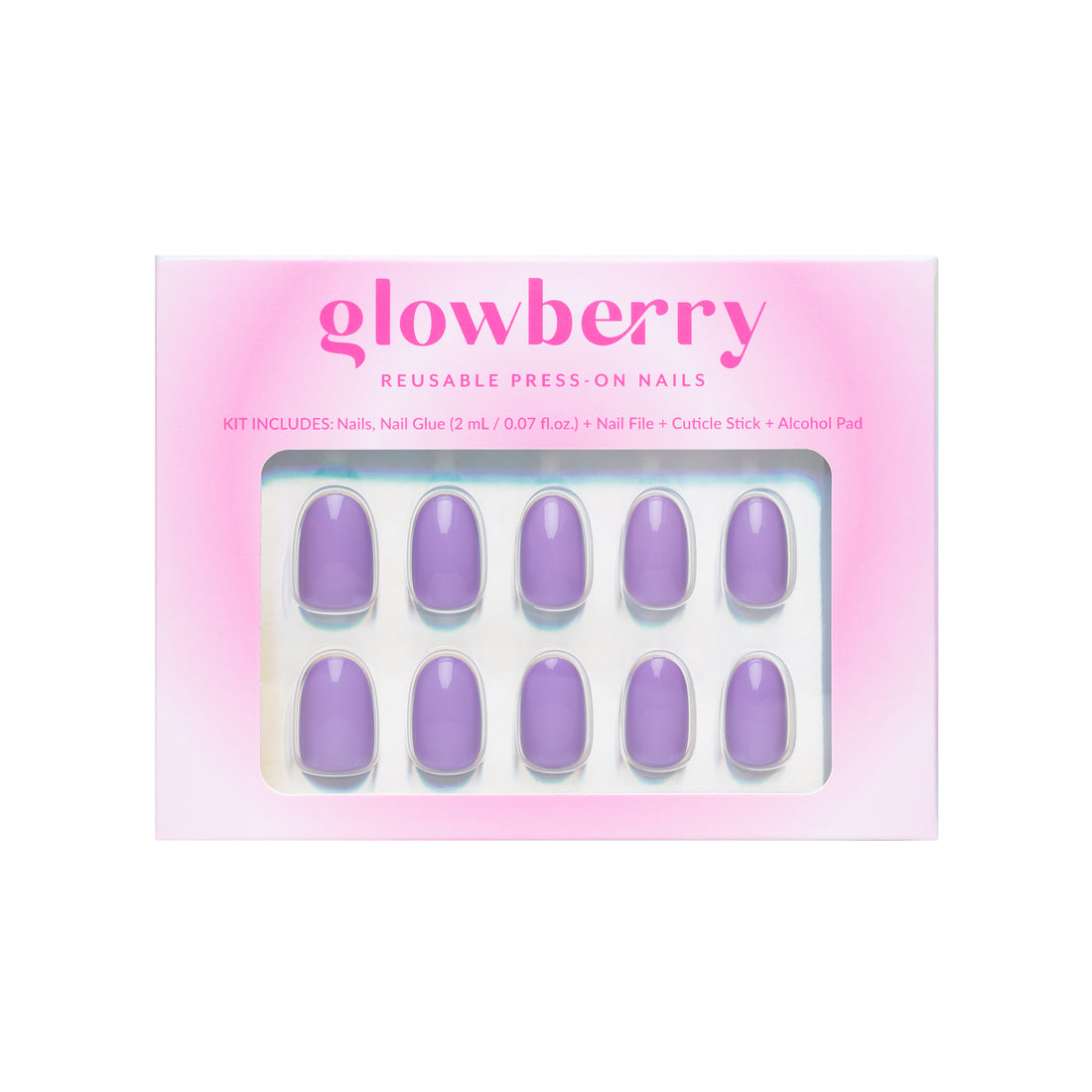 Glowberry kvaliteetsed korduvkasutatavad press-on küüned lillat värvi!