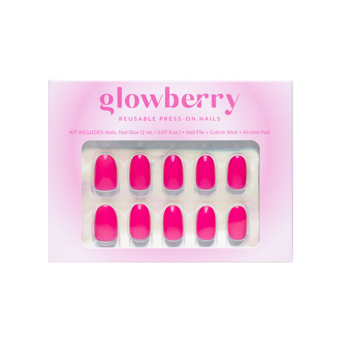 Glowberry kvaliteetsed korduvkasutatavad press-on küüned erkroosad!