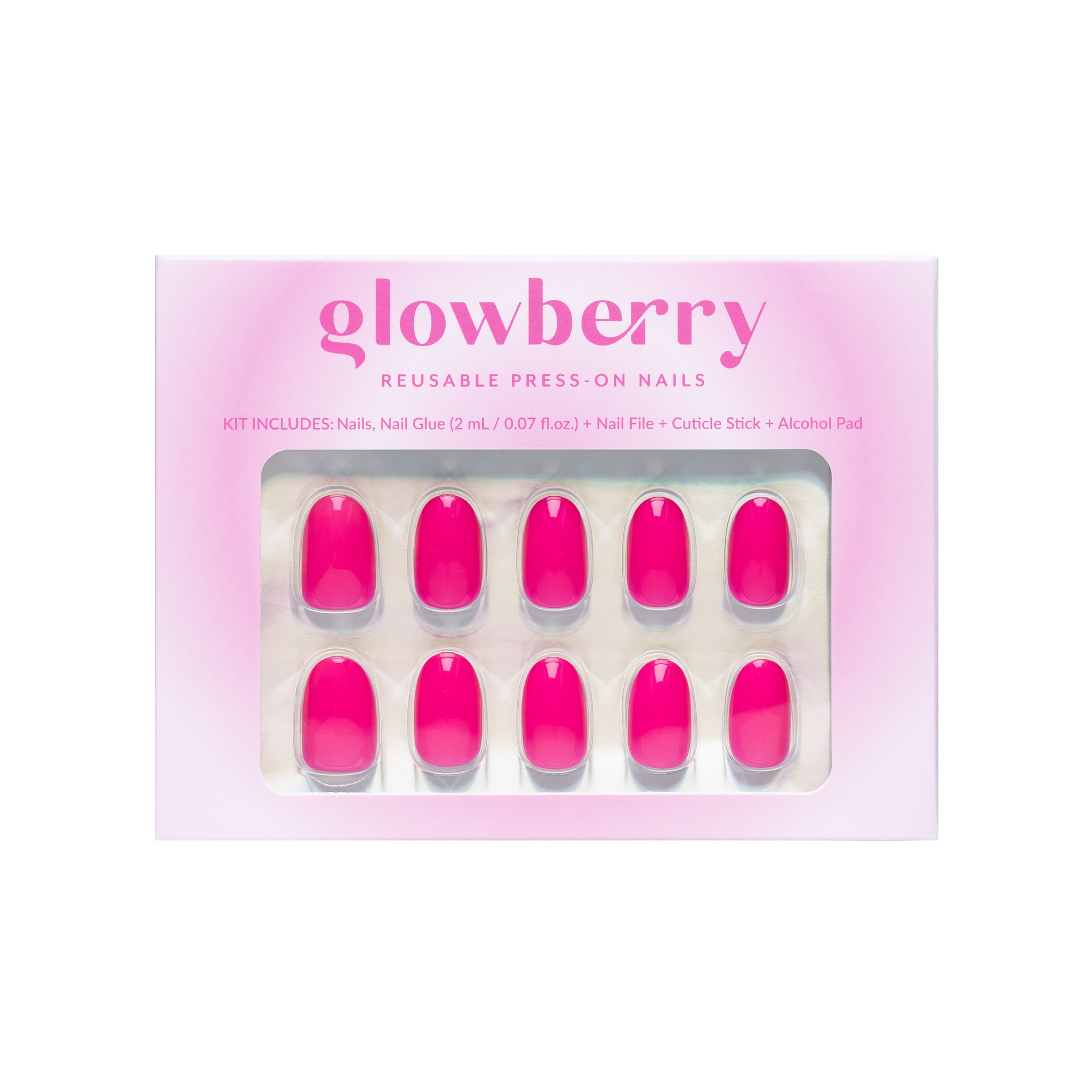 Glowberry kvaliteetsed korduvkasutatavad press-on küüned erkroosad!