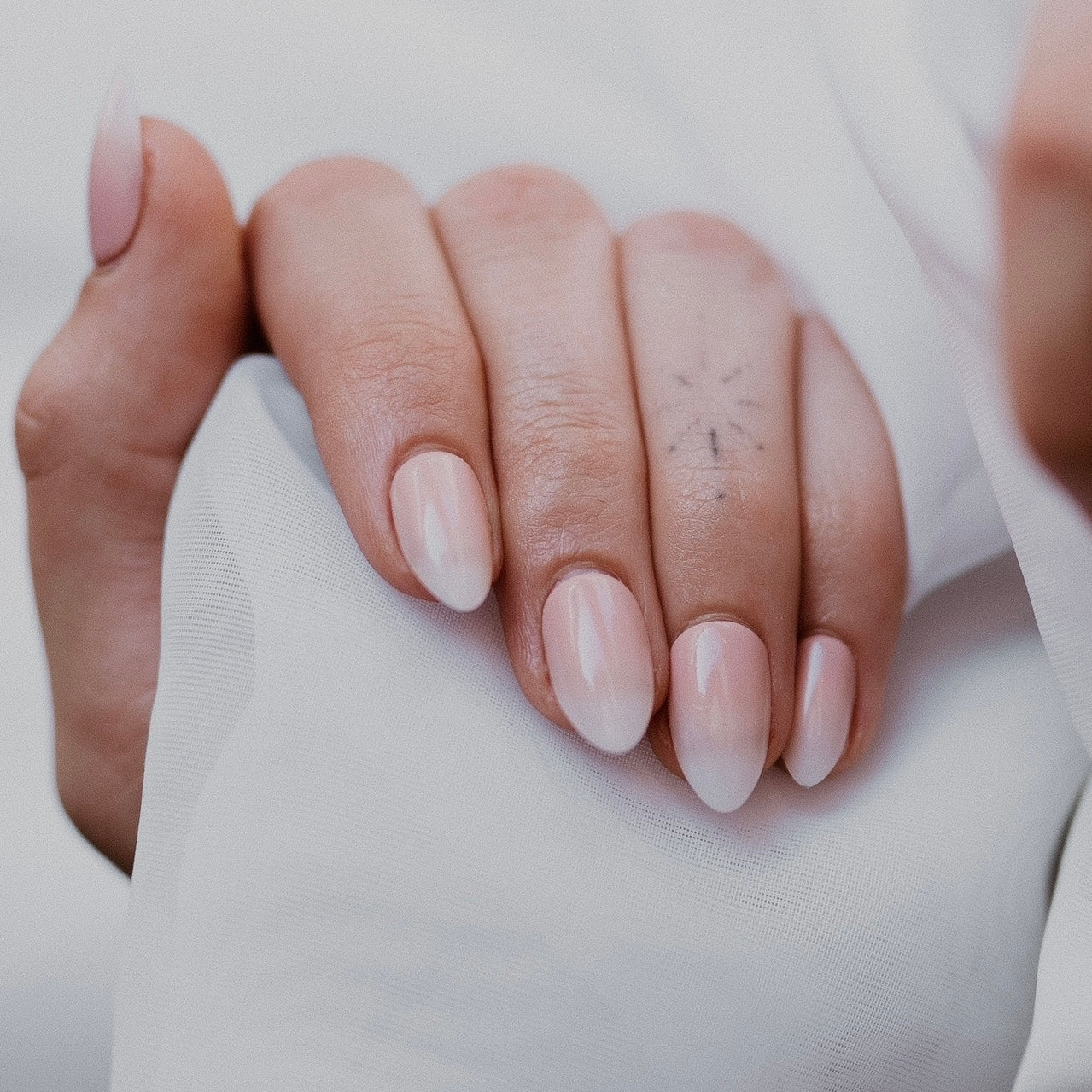 Reusable press-on nails ombre french manicure